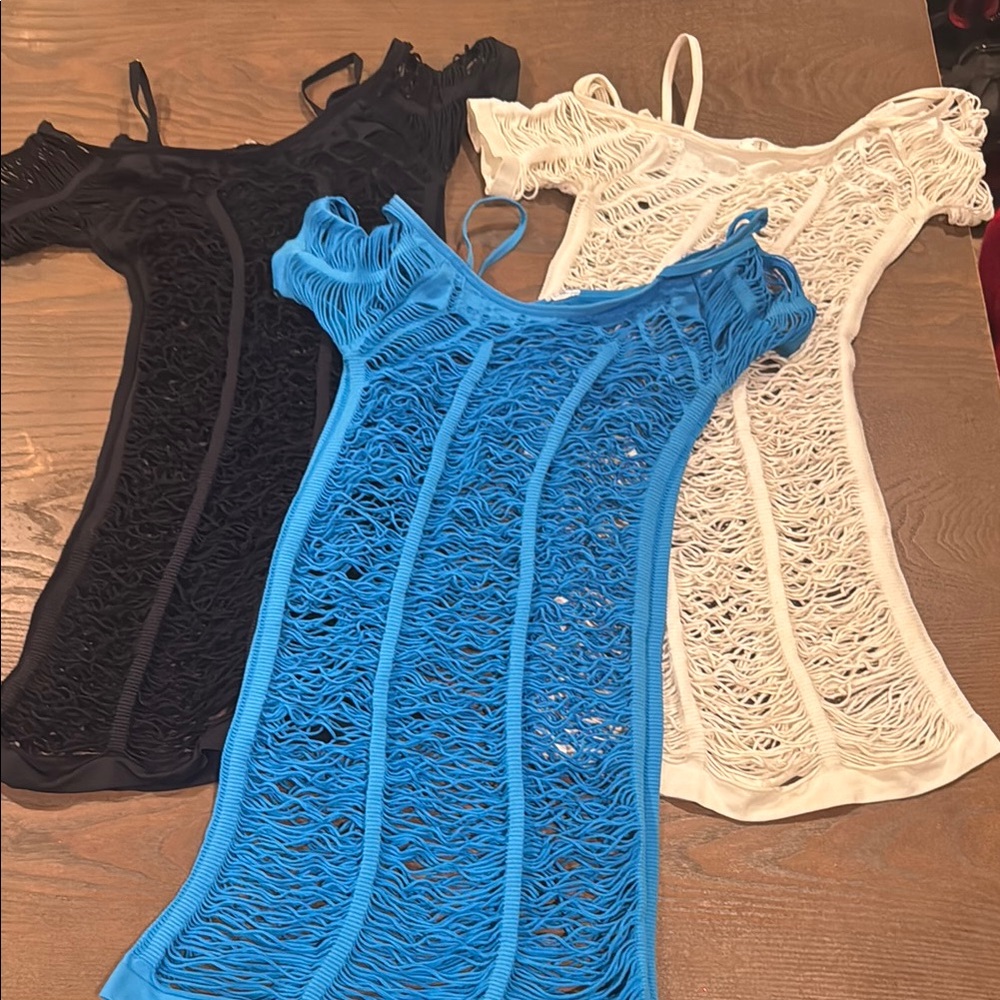 Dresses or Tops. Black, Turquoise, and White